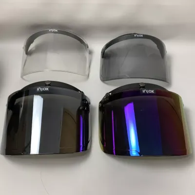 Kaca Helm Bogo Murah Kaca Bogo Retro Kaca Flat Datar Cembung Smoke Pelangi Rainbow Silver Iridium Blue Smoke Clear - kaca riben