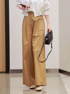 Loose Straight Leg Casual Pants Womens plus Size Fashion High Waist Wide Leg Trousers Autumn Season Comfortable Fit Trousers