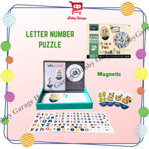 Letter Number Puzzle Magnetic Mainan Edukasi Anak Box Belajar