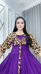 Dress Wanita Casandra Macan Pita Katun Rayon