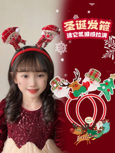 Christmas Decorative Baby Headwear Hair Clip Hairband Deer Antler Butterfly Knot Childrens Hair Accessories Headband Decoration