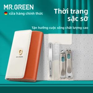 Bộ Dụng Cụ Làm Móng Bằng Thép Không Gỉ Thời Trang MR.GREEN Bộ Du Lịch Kèm Dụng Cụ Cắt Móng Và Nhíp Tỉa Lông Mày Để Chăm Sóc Cá Nhân