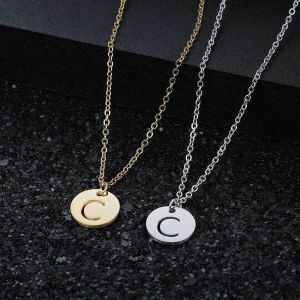 Necklace with name letters 18k gold pawnable necklace initial letter necklace for women Stainless Steel necklace for men Choker gifts ideas for women Name Necklace silver necklace for men gold pawnable jewerly saudi gold 24k couple necklace for friendship