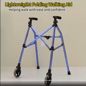 Ziivievs Ultra-Lightweight 2.4KG Walker for Seniors  Height Adjustable One-Hand Foldable Rolling Walker Portable Walker Space Saver Mobility Aid