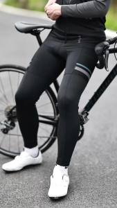 WOSAWE | WOSAWE Mens Thermal Fleece Cycling Pants Winter Padded Riding Pant with Silicone Gel Pad Reflective Cold Weather Bicycle Tights