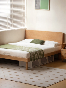 WEISHA | Modern Simple Solid Wood Bed Compact Single Bed 1.2m