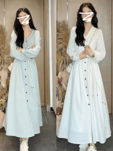 BIFEIMENG | Đầm Dài Tay Cổ V Elegance