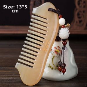 NIULAODIE | Natural Engraved Massage Buffalo Horn Comb for Female Long Hair
