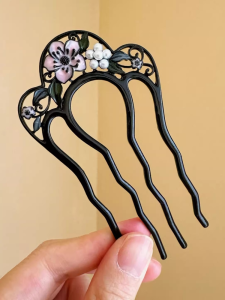 Elegant Simple Floral U-Shaped Hairpin New Chinese Style Bun Hair Accessories Womens High-End Feeling Hair Comb Hair Clip