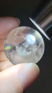 (SG Seller Ready Stocks) Natural Brazil White Quartz Ball with Rainbow 3.2cm