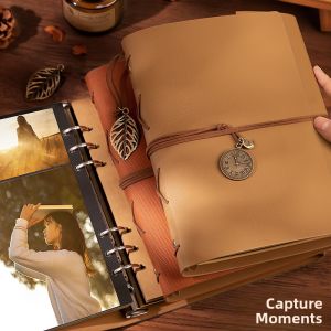 MONLEYTA | Retro DIY Sticker Album For Couples And Best Friends Memory Book Handmade Embellished Cover Self Adhesive Photo Album