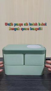 OFM-C779 Kotak Makan 2 Tingkat Portable 1050ML Ada Sauce Cup / Lunch Box 2 Layer / Rantang Makanan