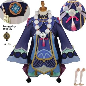 Bộ Trang Phục Cosplay Qiqi - Váy Zombie Qi Qi Kèm Mũ Và Tất Trang Phục Halloween Dành Cho Nam Và Nữ Trang Phục Comic Con Genshin Impact