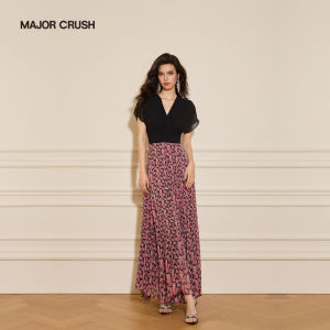 French Elegance Romantic Slimming V-neck Spliced Long Dress