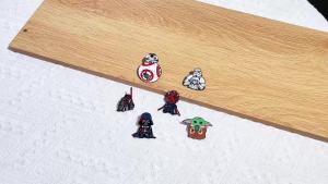 Bandai | 6pc Star War Stormtrooper BB8 R2-D2 Robot Enamel Pins - Movie Collectible Yoda Brooch Badge Accessories for Boy Men Funny Gifts