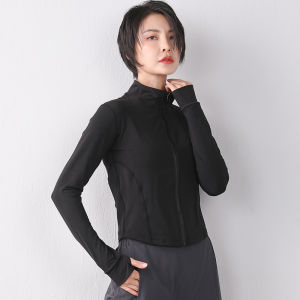Thin Zipper Yoga Outerwear Womens Open Cardigan Cycling Clothes Quick Dry Sports Top Long Sleeve Autumn Winter Fitness Suit
