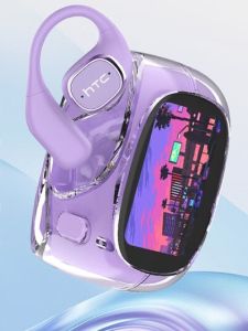 HTC Professional Translation Bluetooth Earphones Intelligent Noise Reduction Hanging Ear Style Recording Conference Translation Machine