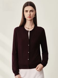 HR | HR Helena Commuter Style Fine Knit Woolen Open Cardigan Soft Long Sleeve Round Neck Solid Color Buttoned Womens Fashion