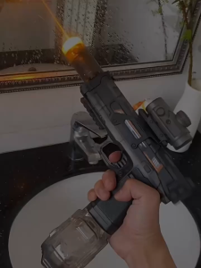 High-speed continuous flashing light electric water gun outdoor childrens toy water gun light flame