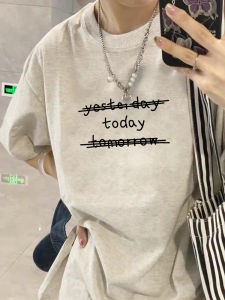 Áo Thun Cotton 100% Dáng Rộng Tay Ngắn Mùa Hè Cho Nữ Thiết Kế Chữ Mỹ Thời Trang Áo Thun Nữ Tagkita