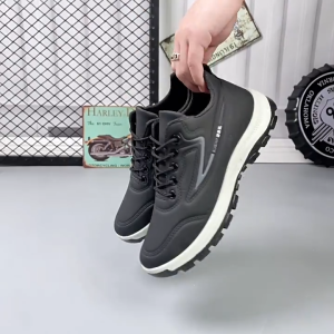 GaitGems Anti-Slip Wear-Resistant Running Shoes Leather Fashion Mens Casual Shoes Waterproof Hiking Shoes Breathable Leather Sneakers#916