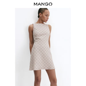 Mango | Plaid Sleeveless Backless New Season Dress