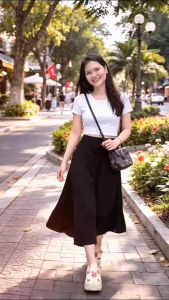 Áo thun croptop cổ tròn tay cộc chất cotton mềm mịn co giãn 4 chiều