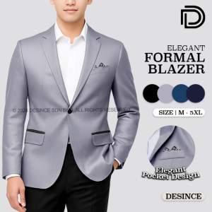 DESINCE Men Blazer Top Formal Jacket Man Business Suit Office Shirt Blazer Coat Lelaki Lengan Panjang Long Sleeve Suit MT 107