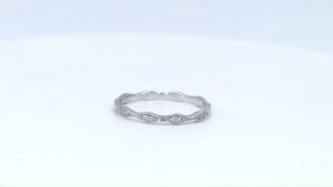 Lucky Gems แหวนเงินแท้ 925 เพชร CZ ชุบโรเดียม แหวนคลื่นๆ เพชรคู่ LKM832