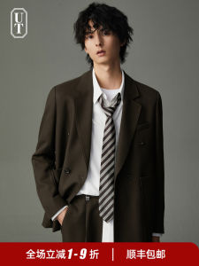 Casual Black Suit Jacket Mens Stylish Spring Autumn Korean Version Fashionable Loose Fit Polyester Blend Long Sleeve Coat