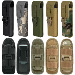 Tactical Flashlight Pouch Holster Molle Torch Holder Carry Case EDC Tool Waist Bag Outdoor Sport Camping Hunting Accessories