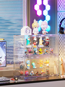 SALVO Kotak Penyimpanan Kotak Buta Akrilik Kotak Display Akrilik Anti Debu Kotak Akrilik Magnetik Untuk Menyimpan Mainan