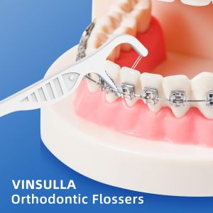 ไหมขัดฟันสำหรับจัดฟัน50จำนวน/แพ็ค-ไหมขัดฟันแนะนำ