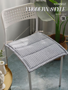 Thin Cotton Linen Chair Pad Nordic Simple Office Home Dining Chair Pad Striped Seat Cushion Student Butt Pad for Long Sitting