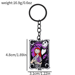 Bandai | Anime Cartoon Nightmare Before Christmas Keychain Jack Skellington Charms Gothic Halloween Accessories Gifts
