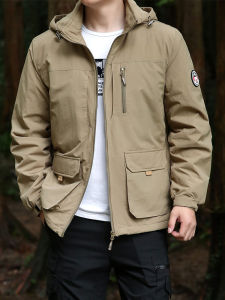 Thickened Fleece Mens Jacket Autumn Winter New Style Windproof Waterproof Sports Cotton Coat Warmth Outdoor Casual Style