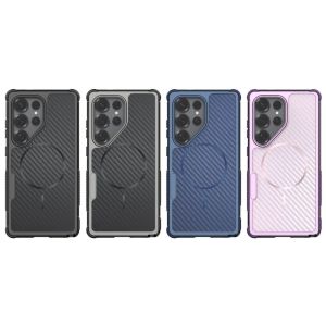 Samsung | Carbon Fiber Texture Magnetic Phone Case For Samsung Galaxy S26 S25 S24 Ultra Plus S26+ A18 A26 A37 A57 Armor Shockproof Shell