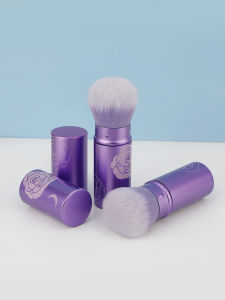 1 CÁI Cọ Trang Điểm Có Thể Thu Vào Đa Chức Năng Di Động - Dễ Dàng Mang Theo Thiết Kế Hoa Màu Tím - Cọ Đánh Phấn Má Hồng & Nền Sợi Len