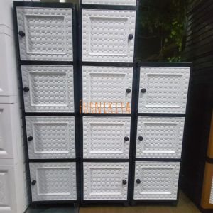 LEMARI PLASTIK SERBAGUNA 1 PINTU TABITHA CLICKS KUNCI KACA [TABBOX]