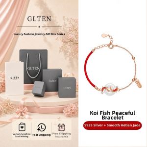 GLTEN | Good Luck Carp Charm Silver and Jade Bracelet