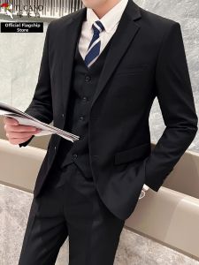 TUCANO | Bridegroom and Groomsman Wedding Formal Business Suits Men Slim Fit Black