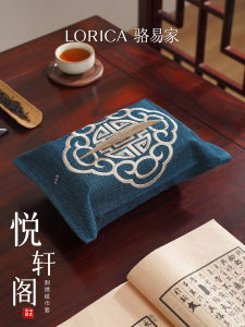 Chinese Style Fabric Tissue Box Creative Car Storage Suitable for Home Living Room Retro Design Non-Woven Paper Holder