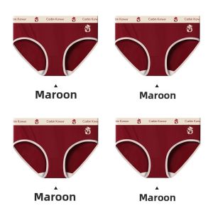 CarbinKoneer | CarbinKoneer Lucky Year Womens Underwear Pure Cotton Antibacterial Triangle Wedding Modal Briefs Mid Waist Sport Style Cotton Lining