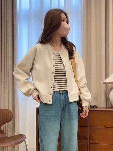 Casual Style Short Baseball Jacket Womens Spring Autumn New 2024 Korean Style Lazy Fashion Popular Leisure Coat