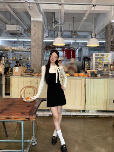 Fall New Black French Korean Aesthetic Dress