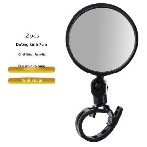Gương Chiếu Hậu Xe Đạp Góc Rộng HD Chống Chói Lóa Bằng Silicon Gắn Trên Tay Lái 360 ° Có Thể Xoay Được Cho Xe Đạp Điện MTB Và Xe Tay Ga