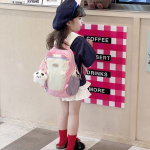 กระเป๋าเป้สะพายหลังเด็กน่ารักพร้อมจี้ น้ำหนักเบา กระเป๋าเป้สะพายหลังแบบสะพายไหล่สำหรับเด็กอนุบาล กระเป๋าเป้สะพายหลังสำหรับเด็กอนุบาล