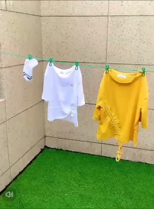 ZH091 Elastic Clothing Drying Rope with Clips Household Clothes Socks Drying Line