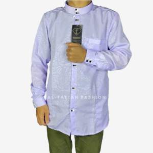 Baju koko sultan putih kemko embos lengan panjang atasan muslim pria