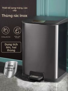 HS | Thùng Rác Chân Đạp Inox Dung Lượng Lớn